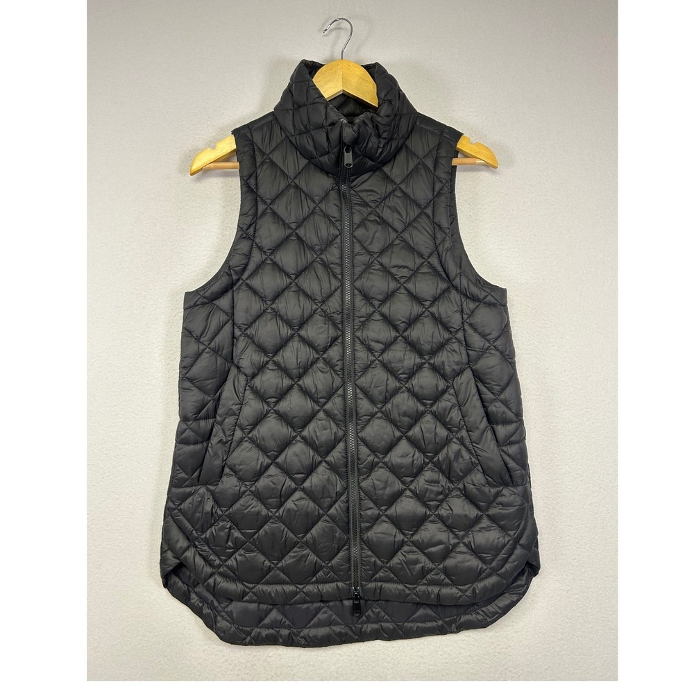 Athleta Black Quilted Packable Vest